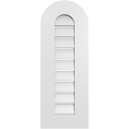 Ekena Millwork Round Top Surface Mount PVC Gable Vent: Functional, w/ 3-1/2"W x 1"P Standard Frame, 12"W x 32"H GVPRT12X3201SF